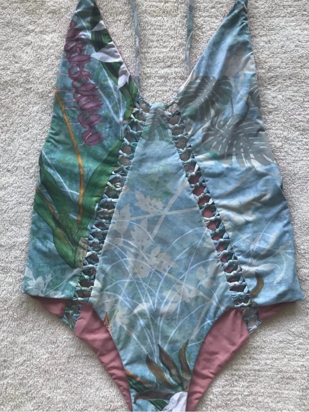 San Lorenzo Le Romantique Versailles & Mauve Plunge One Piece